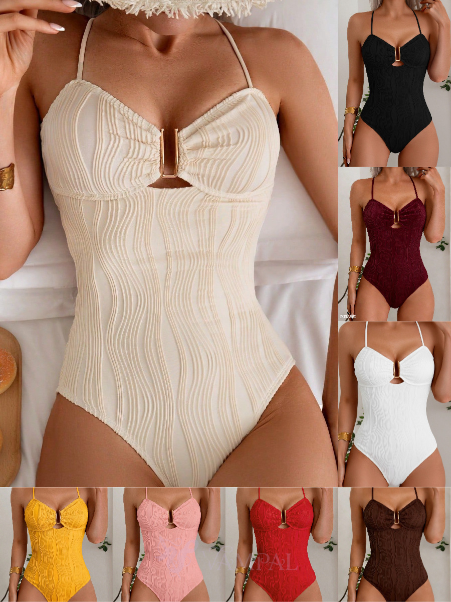 U-Shape Strappy One-Piece Swimsuit For Women