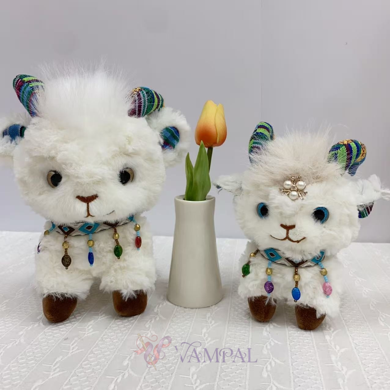 Xinjiang lamb Cute White Lamb Plush Toy Stuffed Pendant For Kids