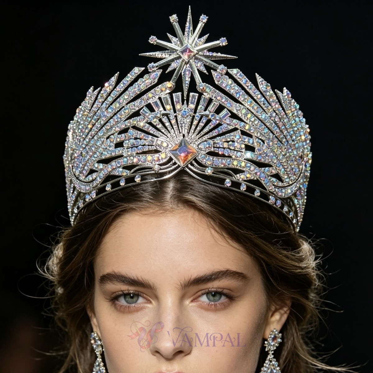 Baroque Pearl Crown Headpiece For Pageant Runway Performance