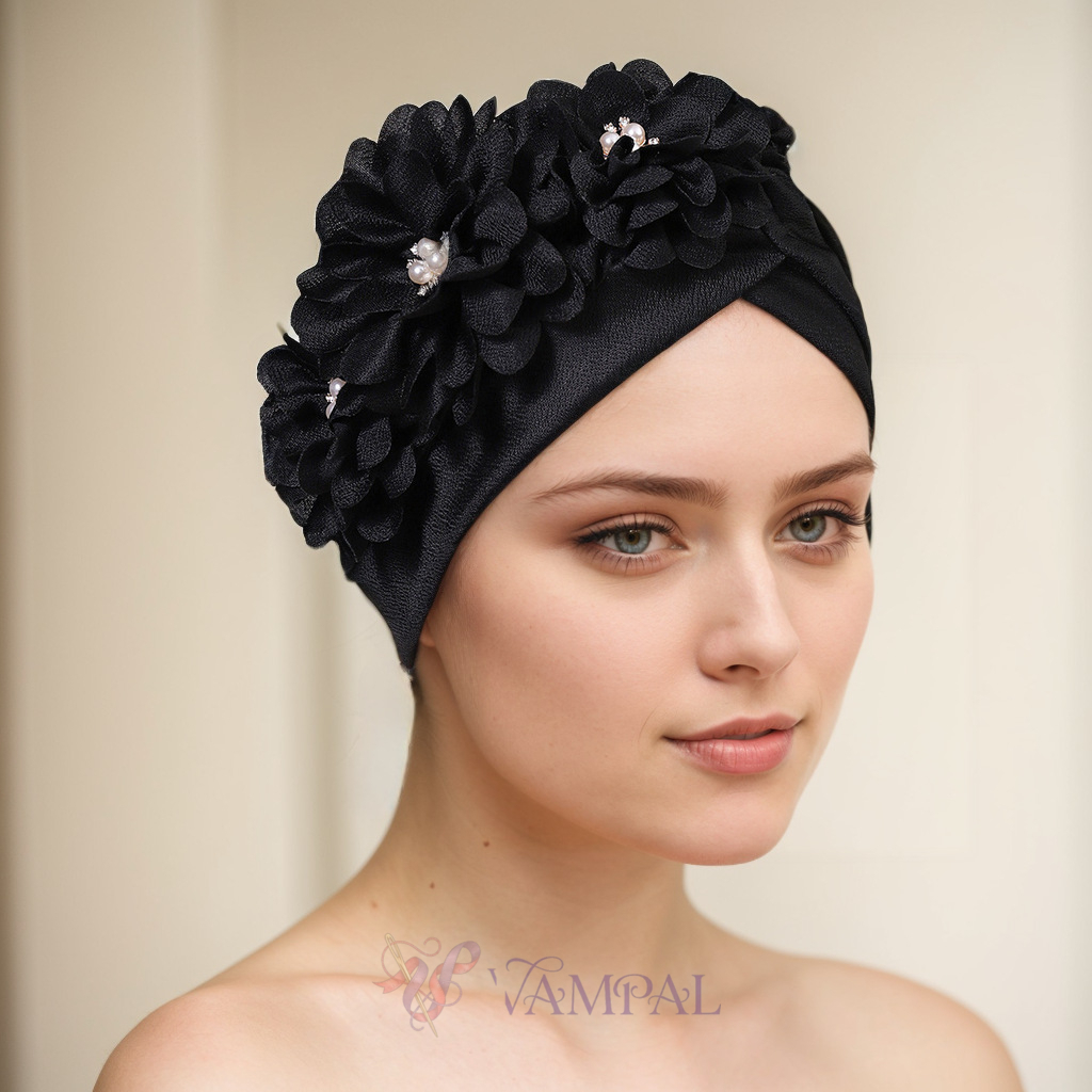 Elegant Side Flower Watermelon Cap Ethnic Headscarf Hat For Women