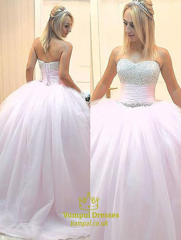 Herzausschnitt Perlenbesetztes Gerafftes Taillen-Abschlussballkleid mit Schnürung
