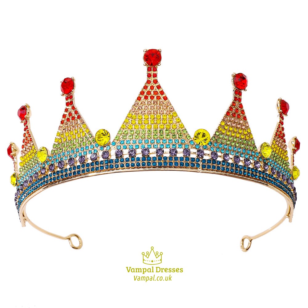 Regenbogen Prinzessinnen-Kopfschmuck Brautdiadem aus Legierung mit Kristall Sweet 16