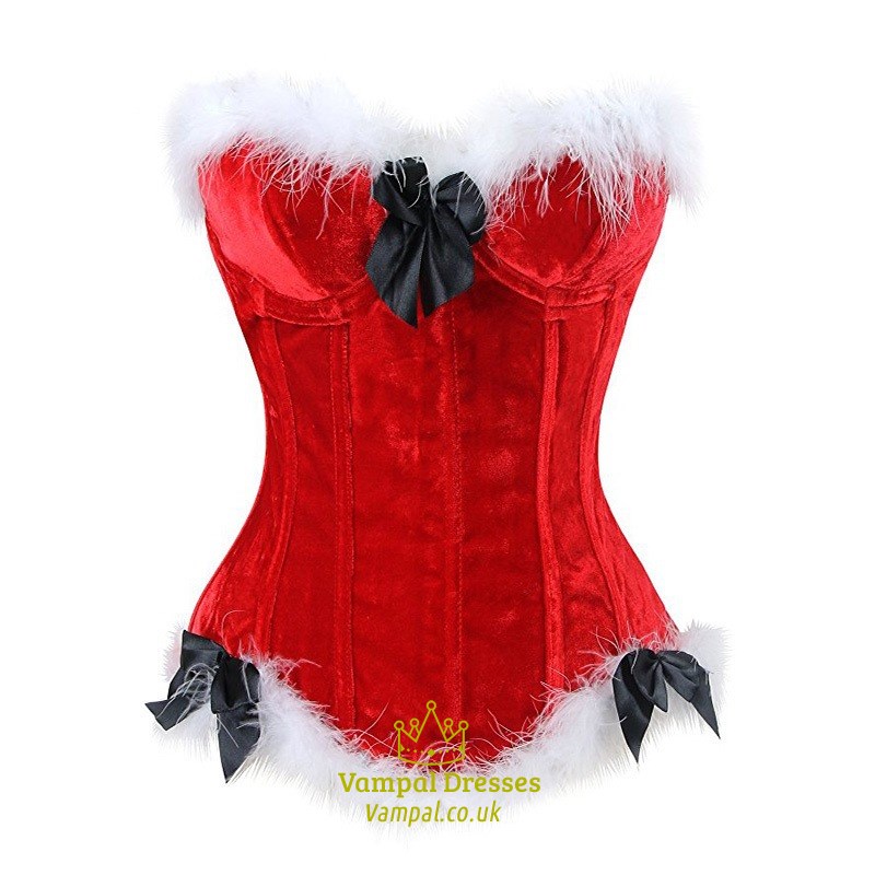 Red Sweetheart Christmas Shaper Corset With Boning