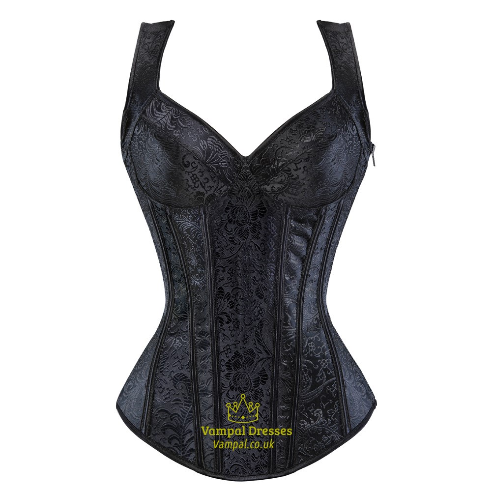 Jacquard Embroidery V-Neck Shaper Corset With Straps