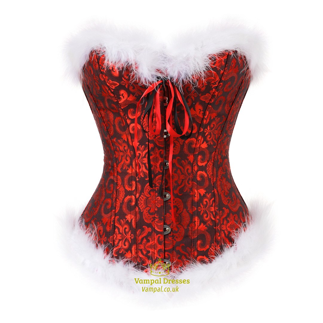 Jacquard Shaper Corset With Feathers