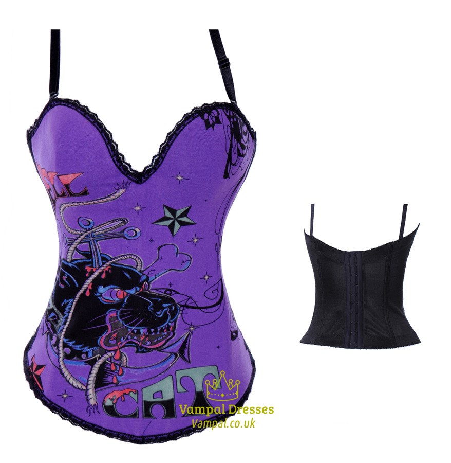 Animal Print Pattern Embellished Court Shaper Corset