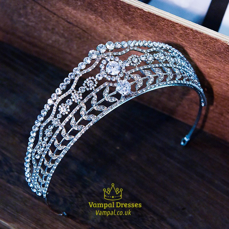 Zircon Court Princess Headpieces Bridal Tiara With Rhinestone Accents