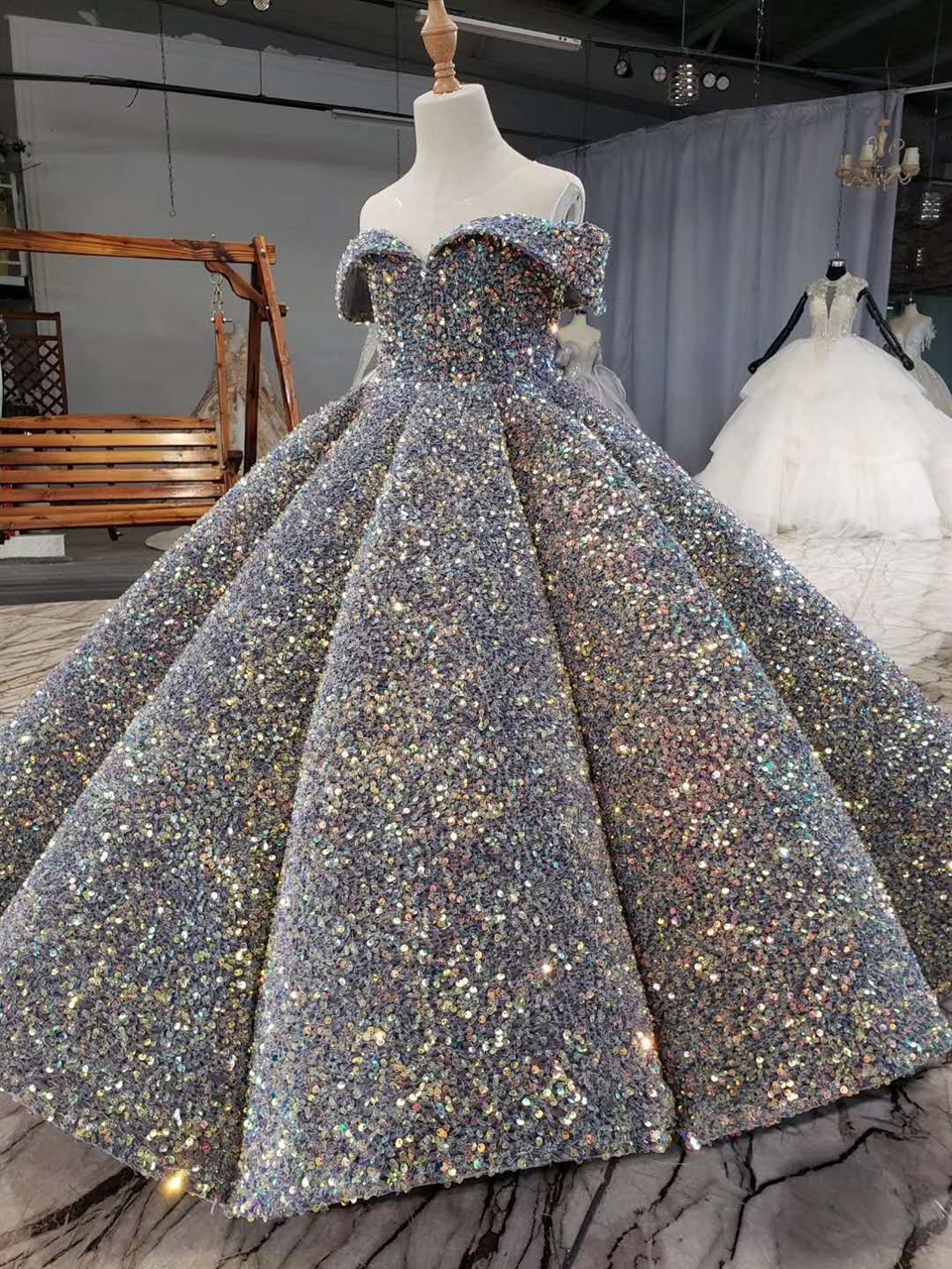 Stunning Sequin Princess Ball Gown Flower Girl Dresses