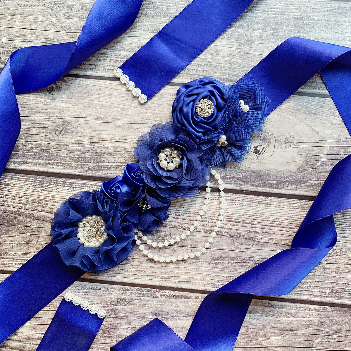 Floral Baby Shower Mom-To-Be Ribbon Sash Belt