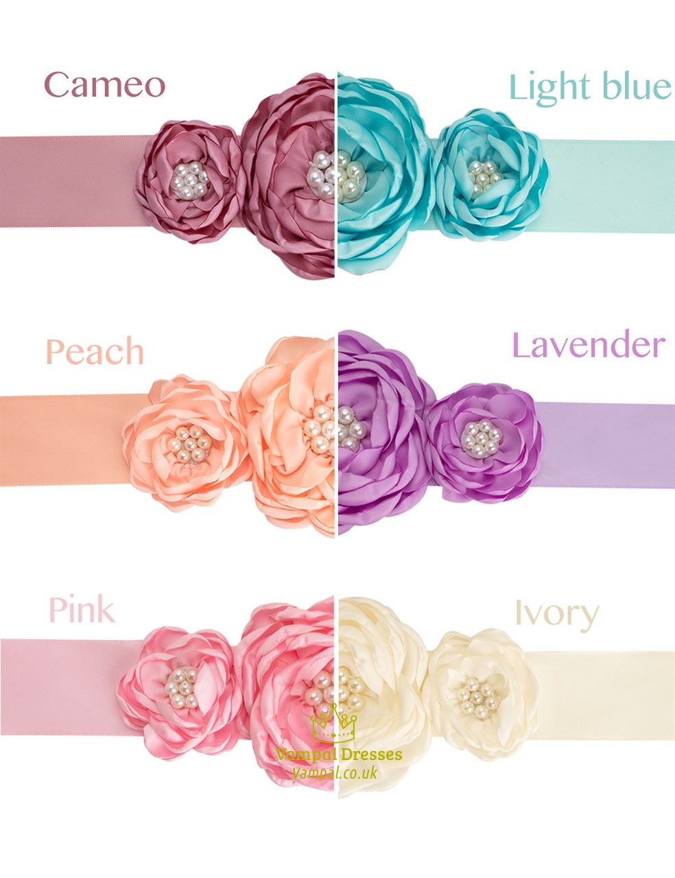Florale perlenverzierte Band-Gürtel für Blumenmädchen-Kleider
