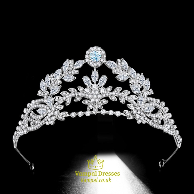 Crystal Wedding Crown Princess Tiara With Rhinestone Accents