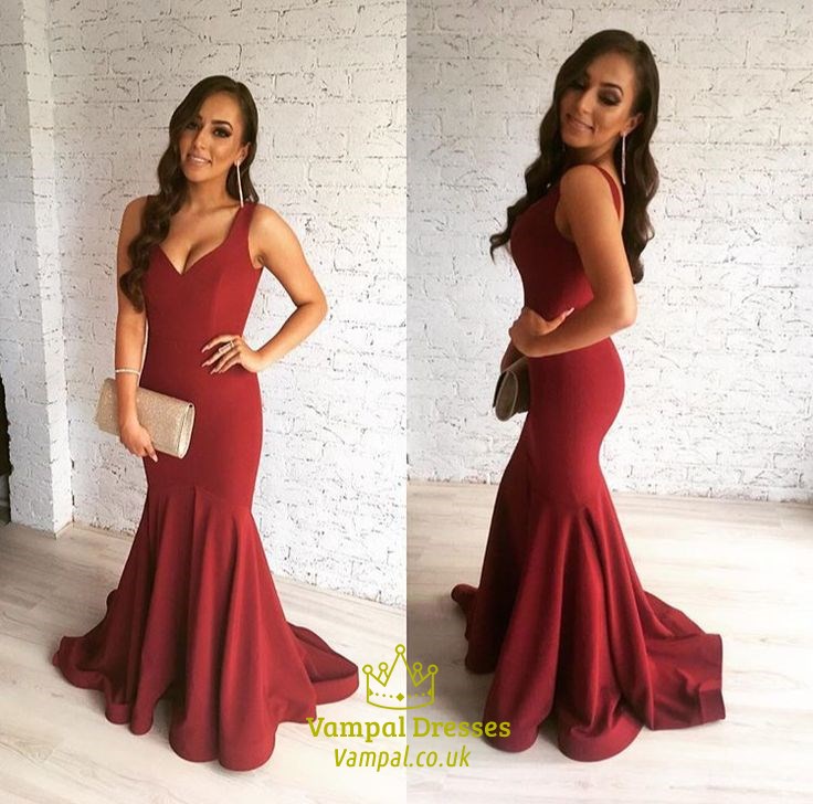 Burgunderfarbenes Mermaid-Bodenlanges Ärmelloses Rückenfreies Prom-Kleid