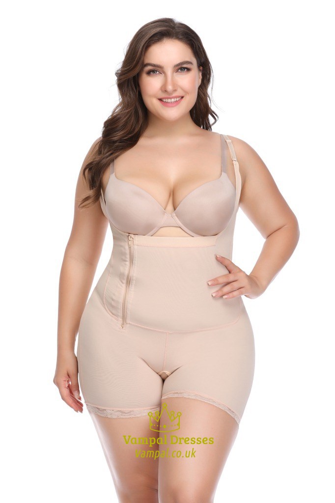 Open Bust Tummy Control Bodysuit Shapewear With Butt Lifter