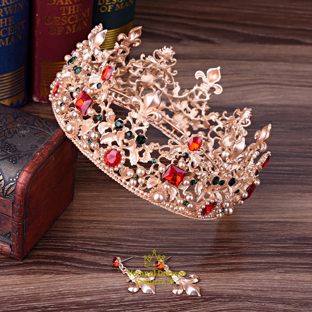 Barock Braut Tiara mit Strassstein-Akzenten