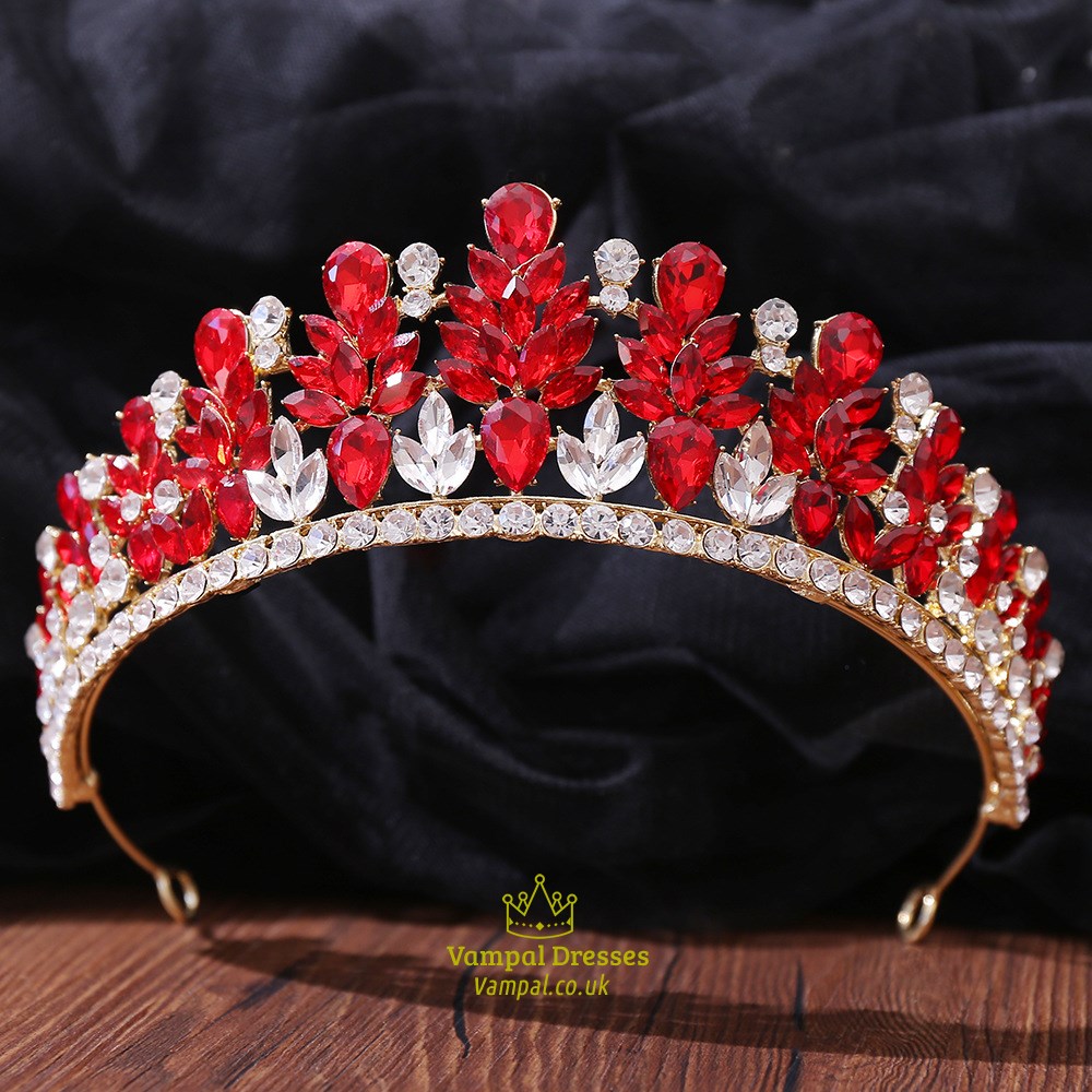 Alloy Leaf Bridal Tiara With Rhinestone Accents