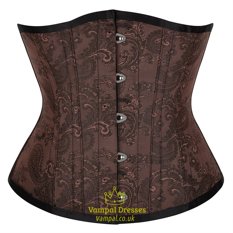 Brown Steel Boned Body Shaper Sports Training Cincher