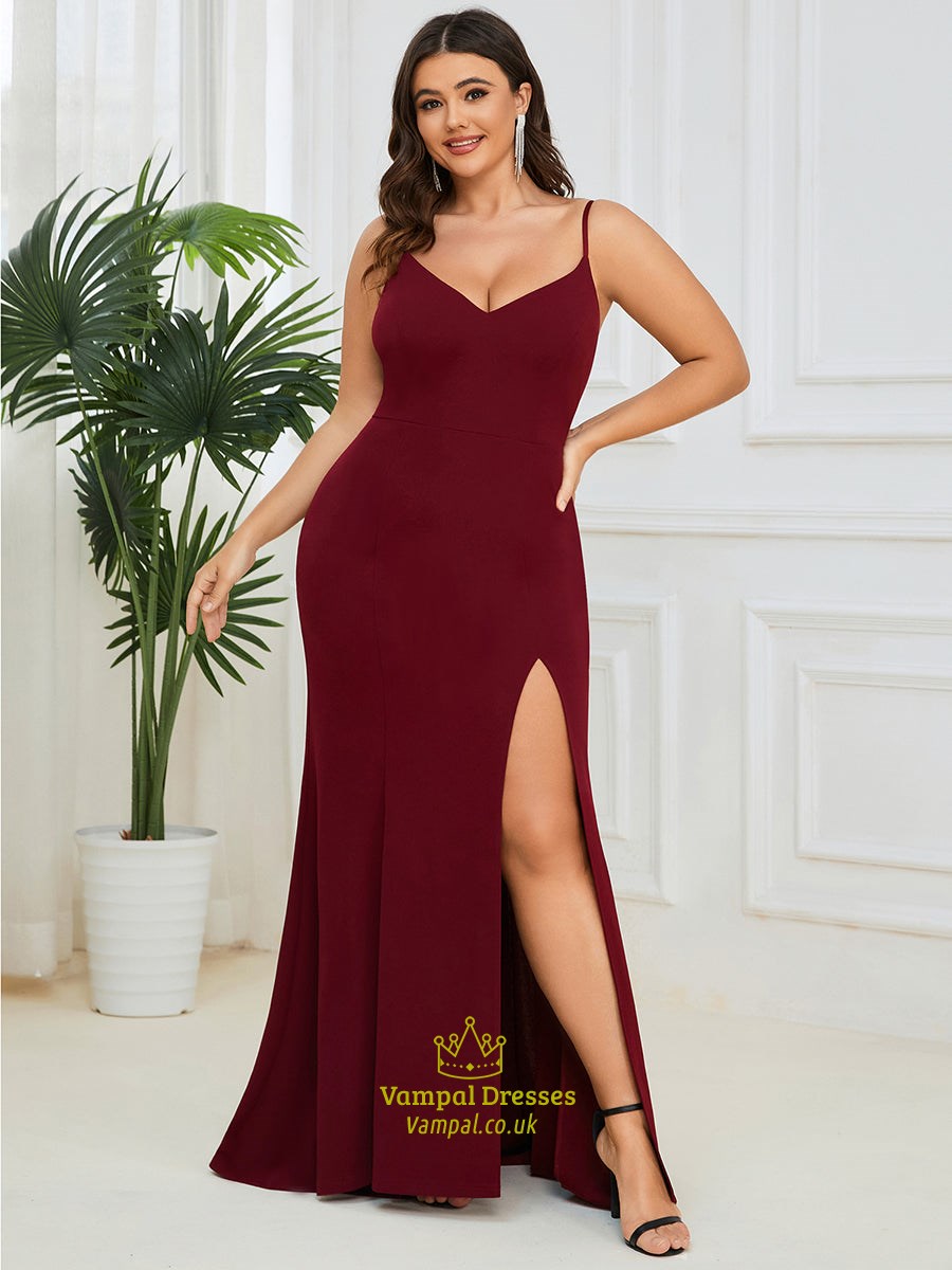 Plus Sleeveless Fishtail Deep V Neck Wholesale Evening Dresses