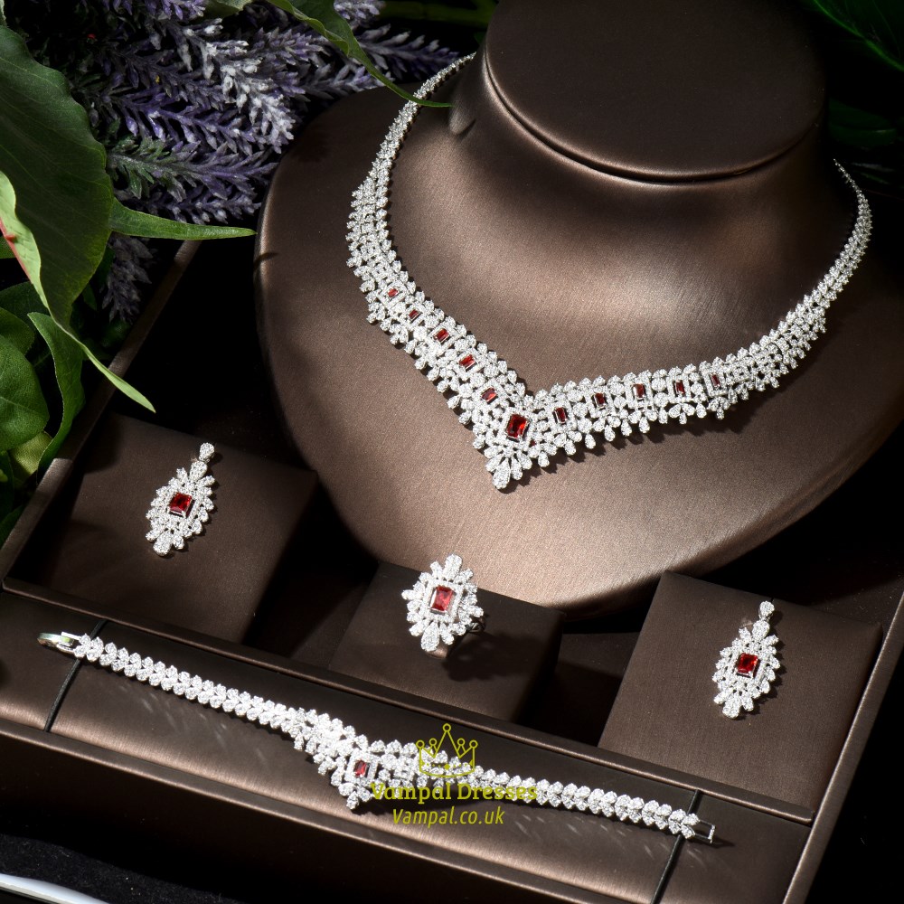 Fashion High Quality Earring Sets Bracelet Necklace Ring Jewelry Set Gold India Plated Bridal Wedding Party 14Kt
