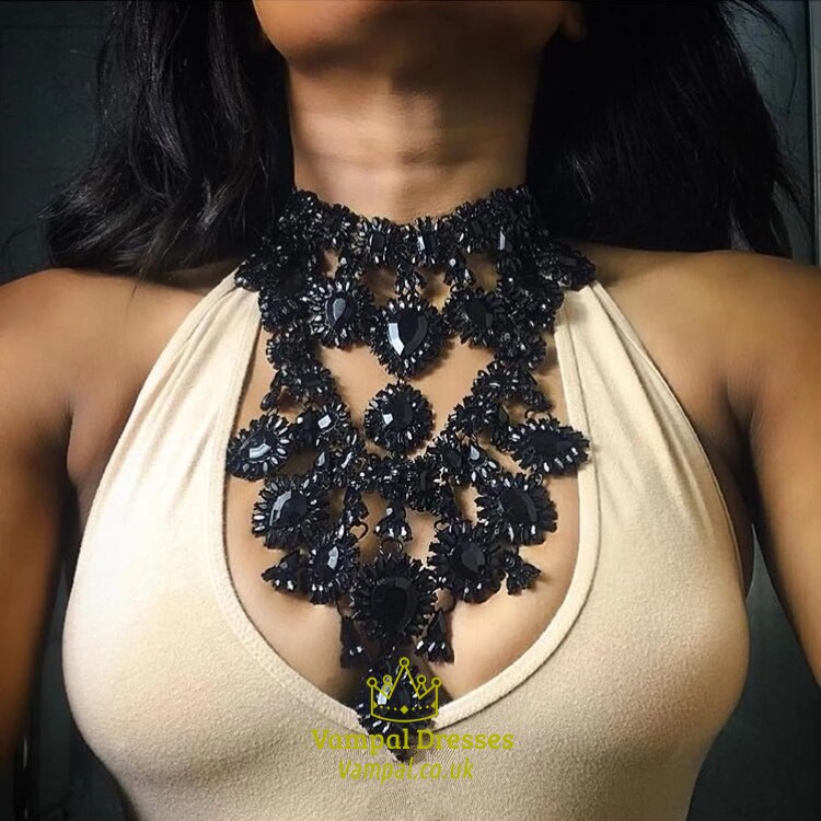 Chunky Kette Choker Statement Halsketten Übertreibung Mehrschichtig Strass Schwer Kristall Mode Für Frauen Charm Anhänger Schmuck
