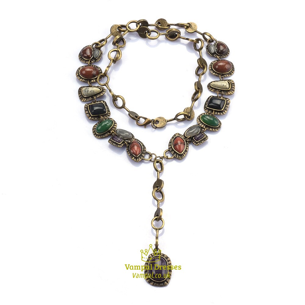 Multi Statement Maxi Necklace Female Acrylic Beaded Pendants Jewelry New Za Ethnic Vintage Indian Women