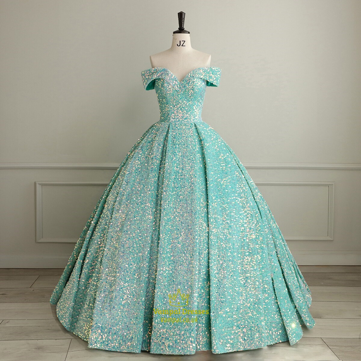 New Quinceanera Dresses Shinny Sequin Party Dress Formal Dress Off The Shoulder Ball Gown Real Photo Vestidos For Girls