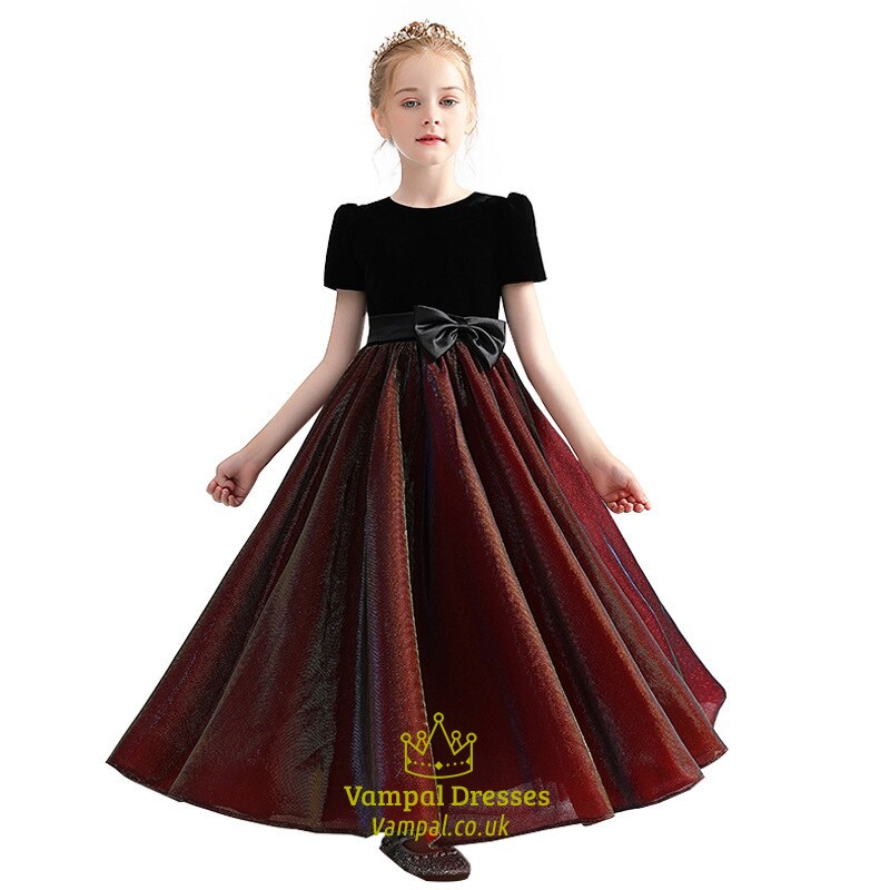 Velvet Long Formal Evening Dress For Girls