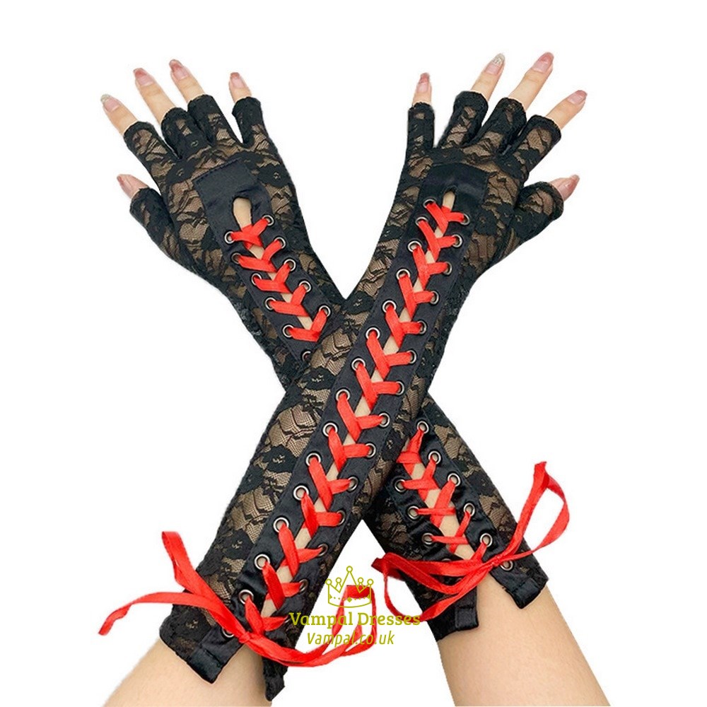 Damen Armstulpen Spitze Wärmer Ca Nachtclub Dekoration Taping Luxus Neu In Sb000 Damen Skelett Länge 40Cm