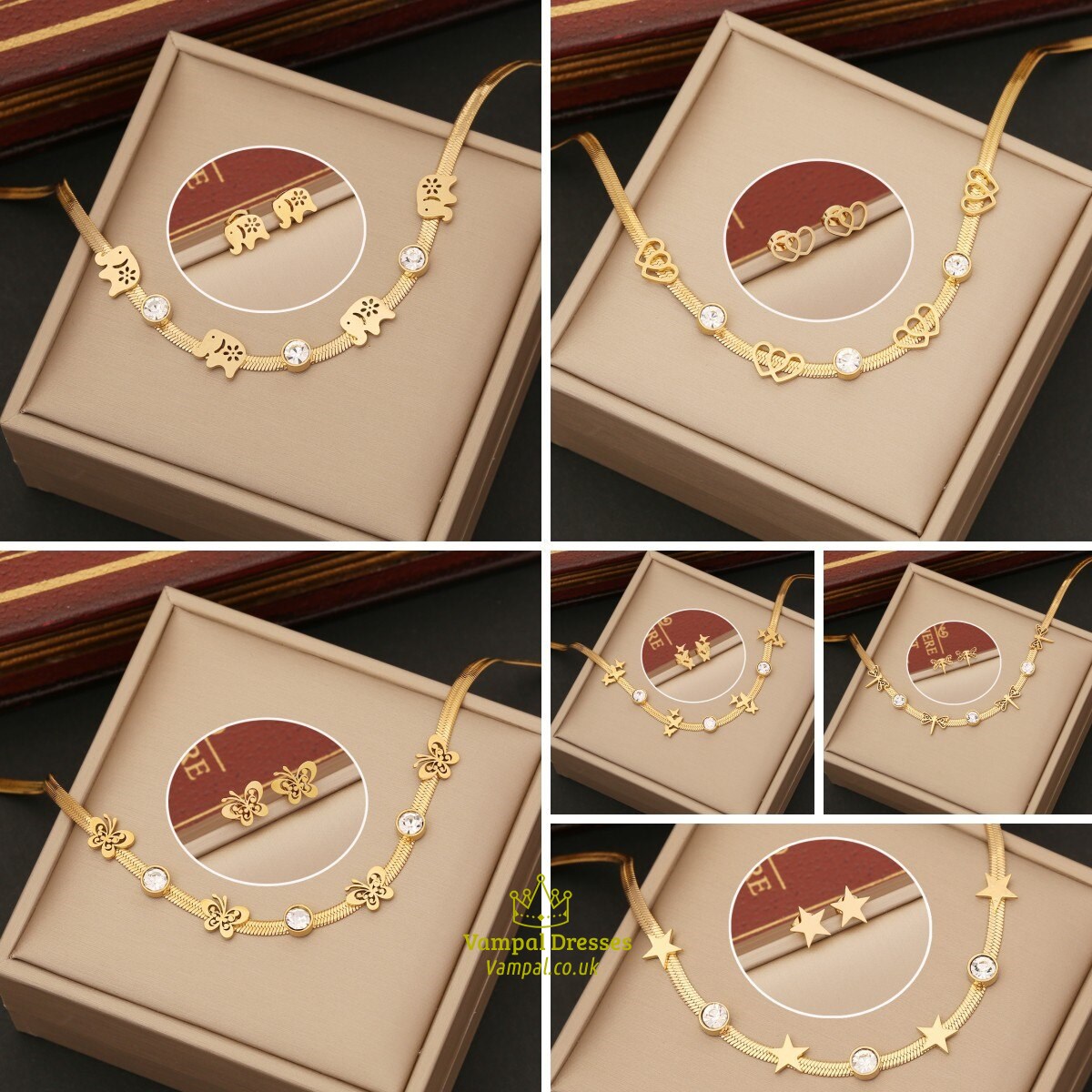 Flat Snake Chain Heart Butterfly Necklace Gold 36L Stainless Steel New Clavicle Chain Party Jewelry Gift For Women Girl