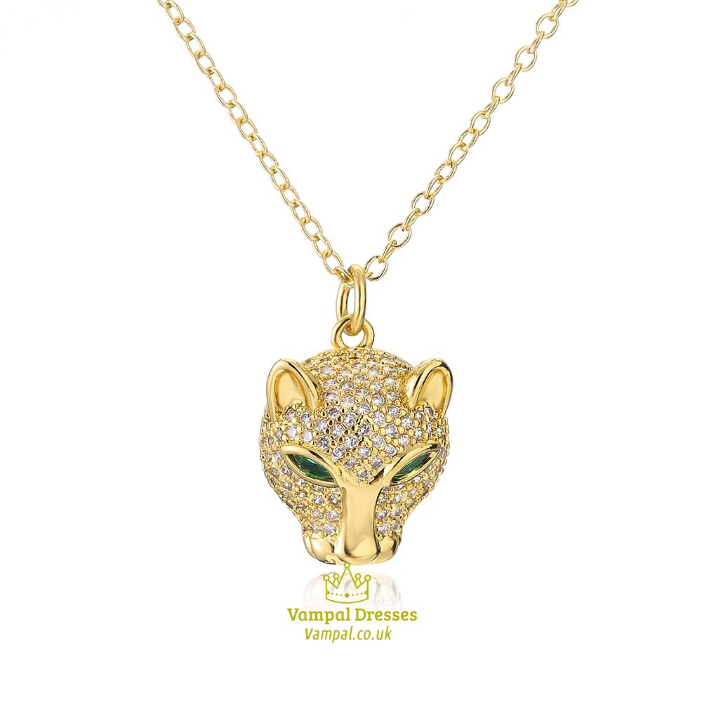 Leopard Charm Necklace Gold Lion Pendant Hip Hop Chain Jewelry For Women