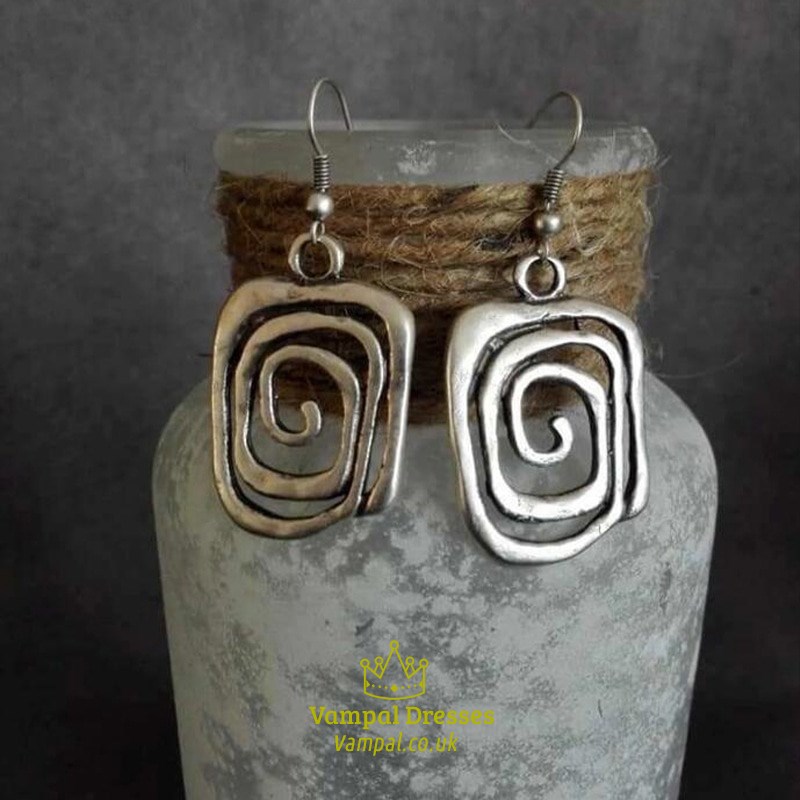 Drop Earrings For Women Punk Jewelry Hollow Handmade Statement Dangle Earrings Ethnic Antique Metal Vintage