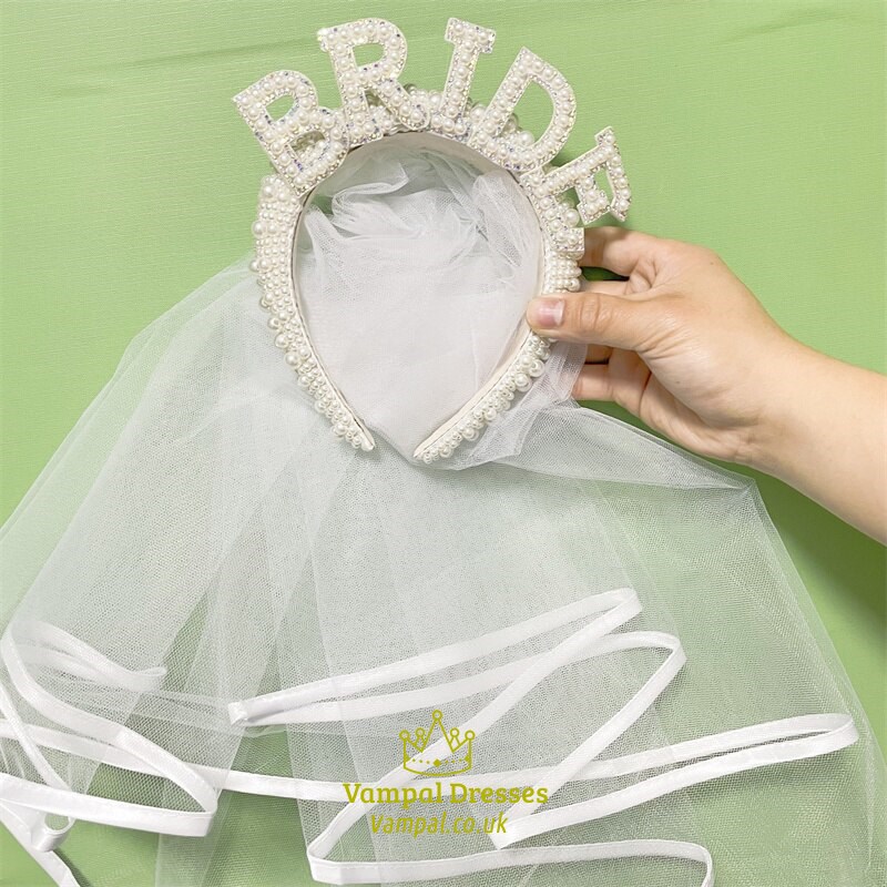 Bride To Be Schleier Stirnband für Hochzeit Dusche & Junggesellinnenabschied Party
