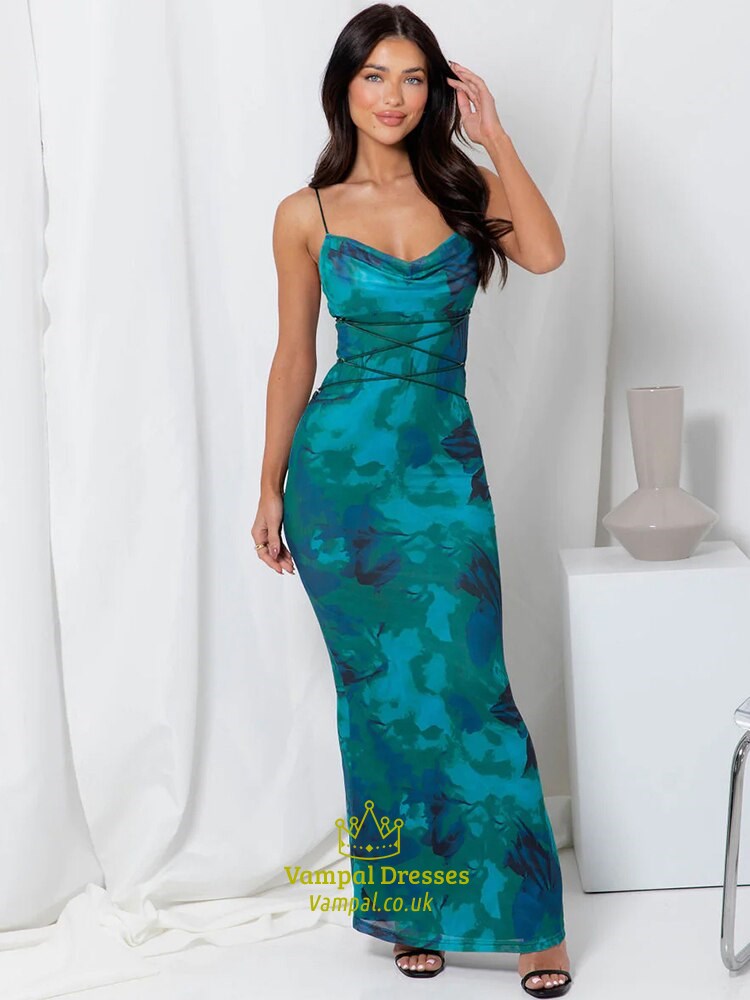 Floral Sleeveless Maxi Dress Print Elegant Backless Evening Party Swing