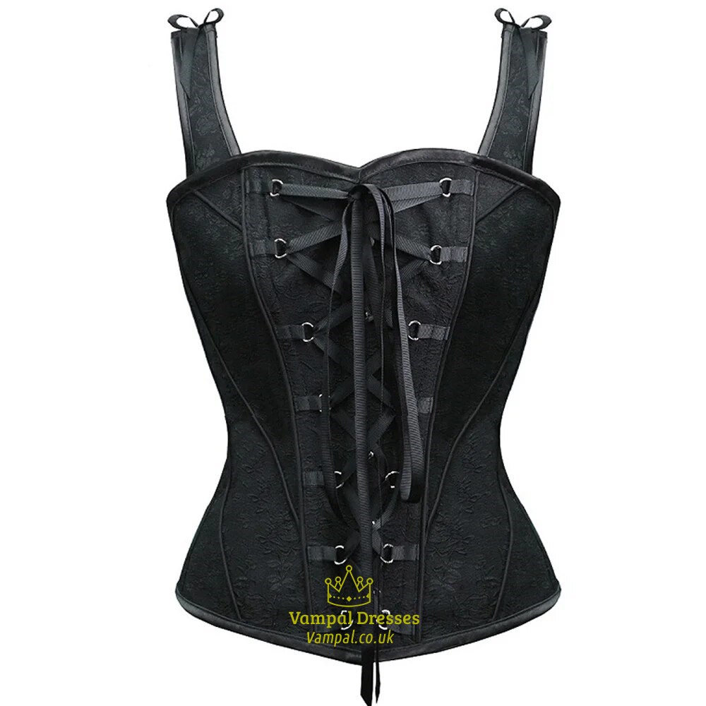 Steel Boned Lace Up Victorian Waist Trainer Bustier Top Overbust Corset