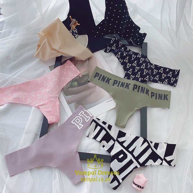 Low Waist Seamless Thong Panties With Heart Detail