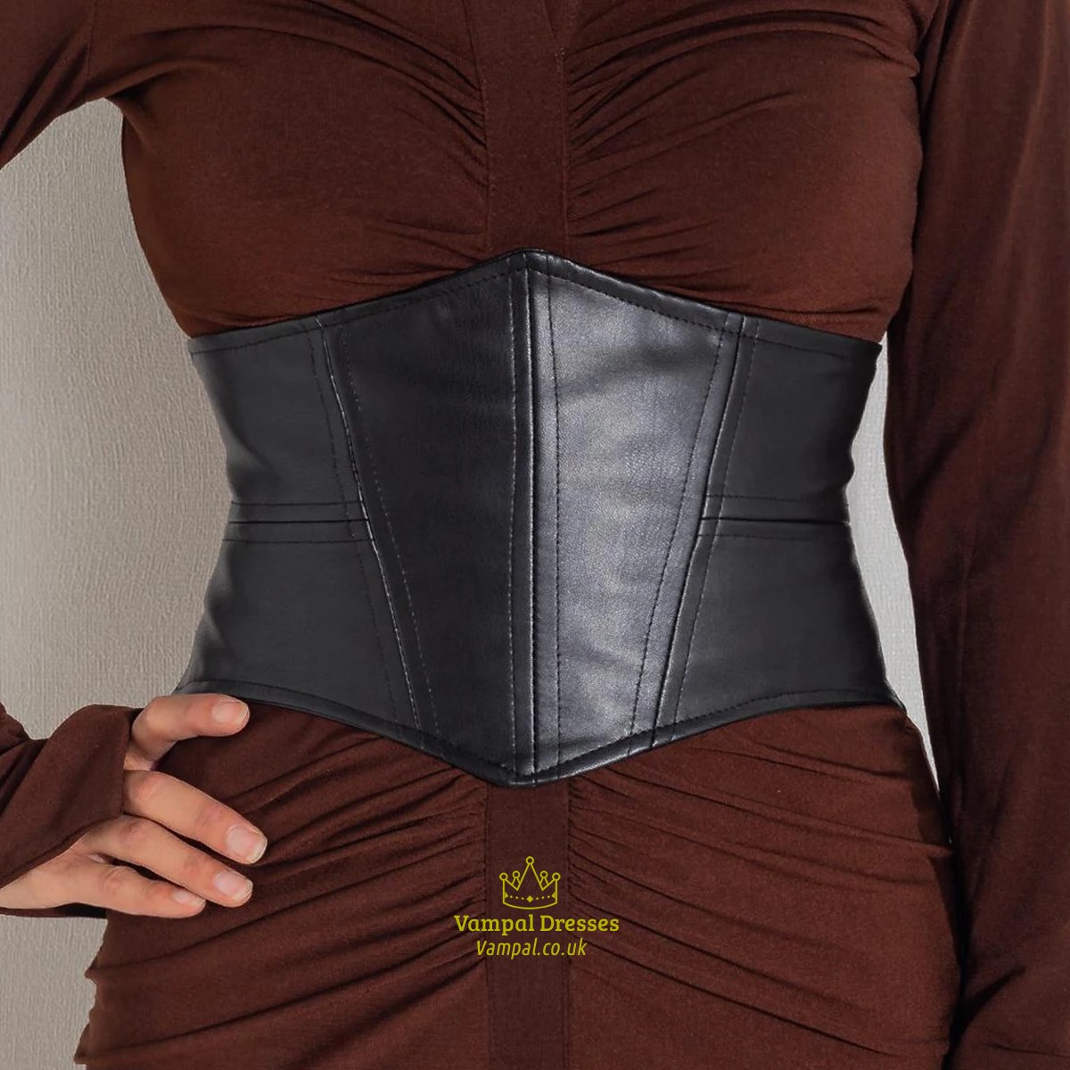 Plus Size Weicher Leder Breiter Schwarzer Elastischer Korsett-Gürtel Damen Stretch Kummerbunde Designer-Gürtel für Damen Hohe Qualität