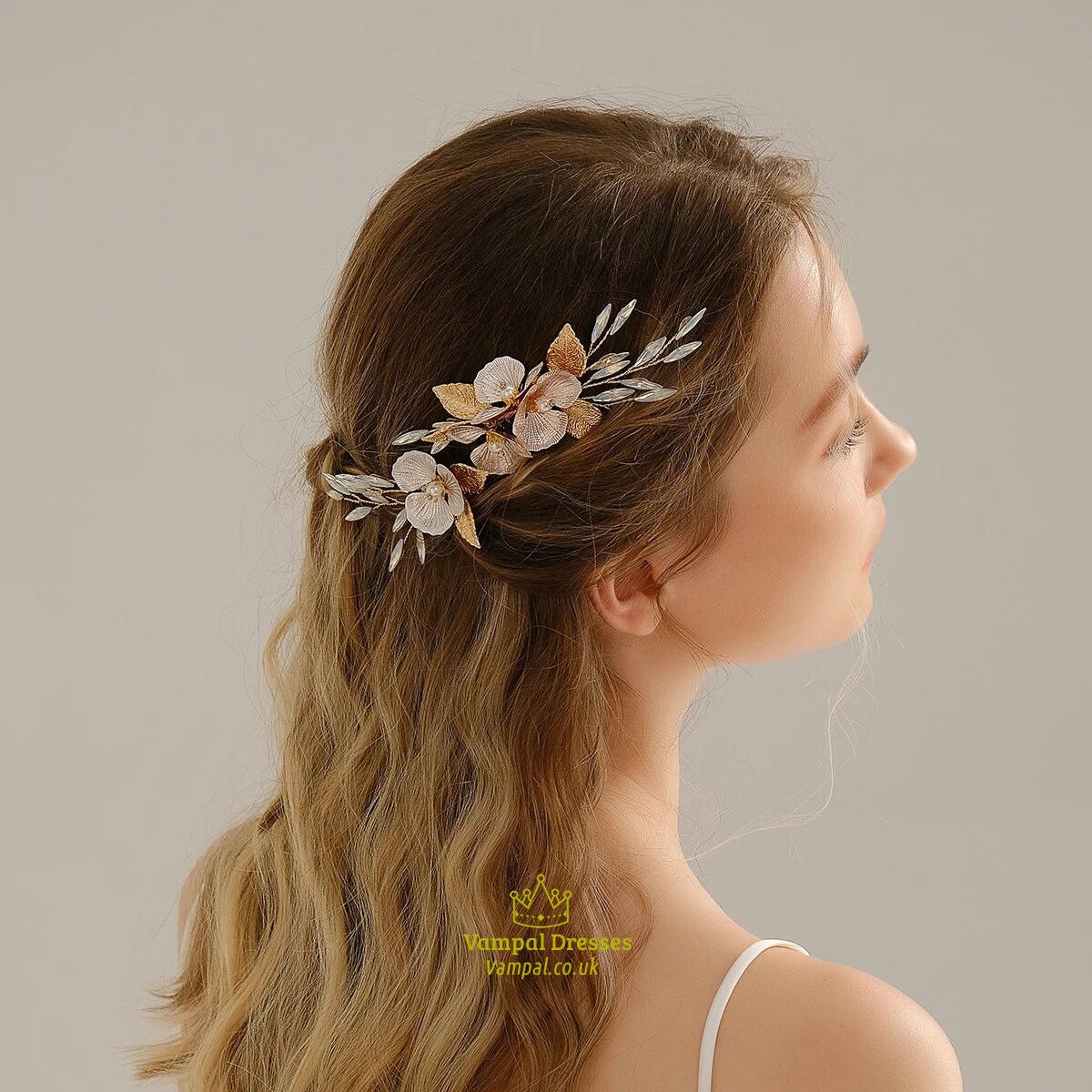 Handmade Metal Flower Leaf Headpieces