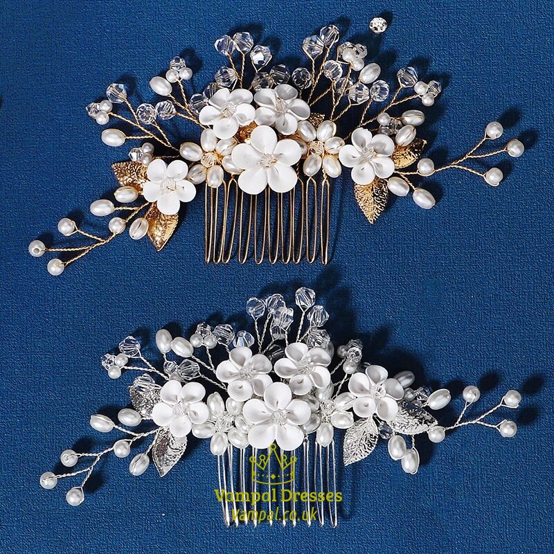 Elegant Crystal Floral Hair Adornments For Bridal Occasions