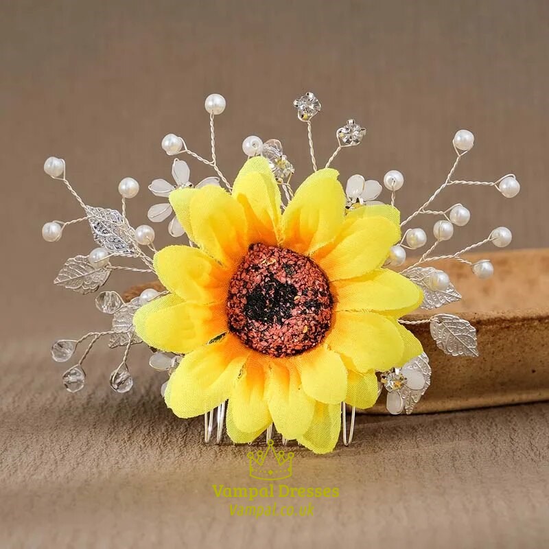 Kristall-Sonnenblumen-Haarschmuck Brautschmuck Für Hochzeiten & Partys