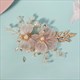 Funkelnder Gold-Blumen-Braut-Haarclip mit Perlen- und Strass-Eleganz