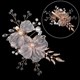 Funkelnder Gold-Blumen-Braut-Haarclip mit Perlen- und Strass-Eleganz