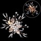 Funkelnder Gold-Blumen-Braut-Haarclip mit Perlen- und Strass-Eleganz