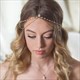 Boho Bridal Leaf Headband Chain - Shimmering Cz Forehead Jewelry