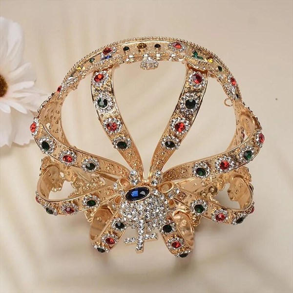 Baroque Rhinestone Crown: Regal Elegance For Your Special Day | Vampal ...