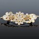 Vintage Ink Blue Rhinestone Crystal Flower Bow Hairpin