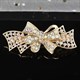 Vintage Ink Blue Rhinestone Crystal Flower Bow Hairpin