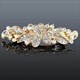 Vintage Ink Blue Rhinestone Crystal Flower Bow Hairpin