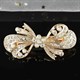 Vintage Ink Blue Rhinestone Crystal Flower Bow Hairpin