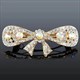 Vintage Ink Blue Rhinestone Crystal Flower Bow Hairpin