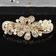 Vintage Ink Blue Rhinestone Crystal Flower Bow Hairpin