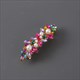 Vintage Ink Blue Rhinestone Crystal Flower Bow Hairpin